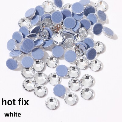 Glitter Crystals SS6-SS30 High Quality Hotfix Rhinestones Σίδερο σε κρύσταλλα για διακοσμήσεις ενδυμάτων DIY
