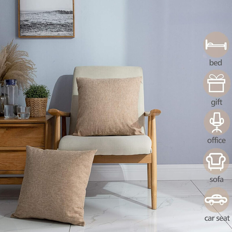 Set od 2 lanene navlake za jastučnice 18 inča kvadratne jastučnice od seoske kuće na jastučiće za fotelju kauč krevet auto kauč dekoracija sofe