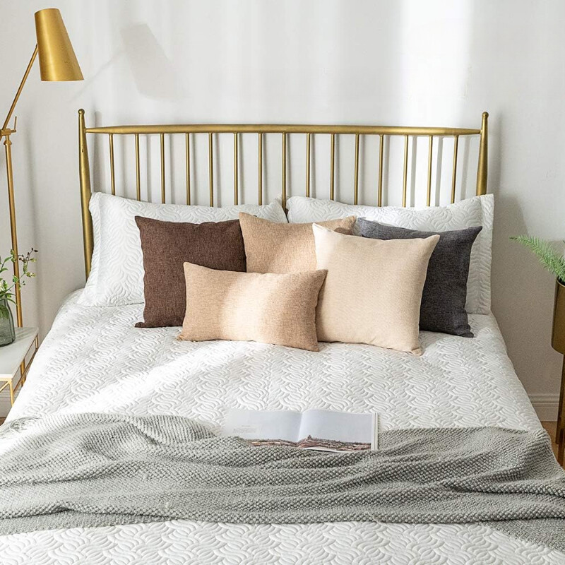 Set od 2 lanene navlake za jastučnice 18 inča kvadratne jastučnice od seoske kuće na jastučiće za fotelju kauč krevet auto kauč dekoracija sofe