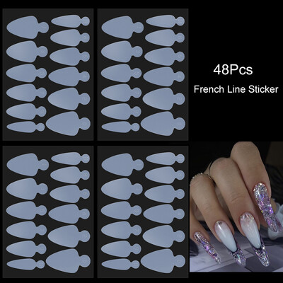 Dvostruki oblici Nokti Brza izgradnja Poli kalup za gel za nokte sa 12kom silikonskih francuskih naljepnica za nadogradnju noktiju Savjeti za gornje kalupe