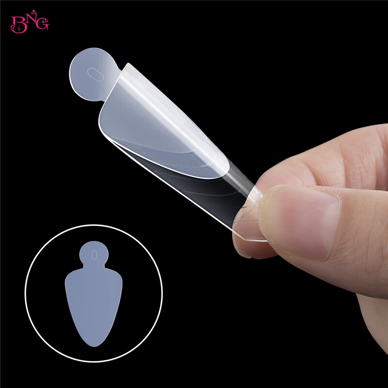 Dvostruki oblici Nokti Brza izgradnja Poli kalup za gel za nokte sa 12kom silikonskih francuskih naljepnica za nadogradnju noktiju Savjeti za gornje kalupe