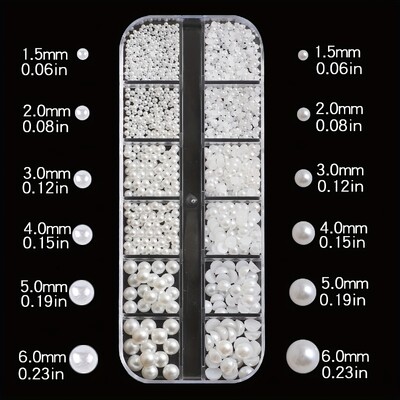 400PCS nokti biserni stereo ukrasi za nokte nokti s ravnim dnom DIY umjetnički ukrasi multi-style biserni nakit miješani trodimenzionalni