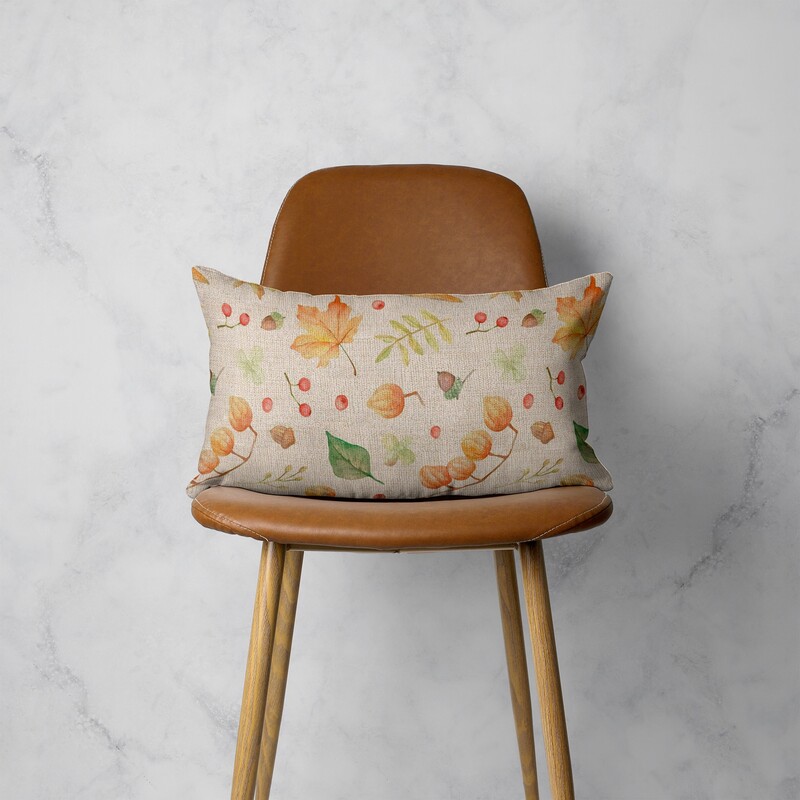 Krītošās rudens lapas Taisnstūra Spilvena Pārvalks Dekors Spilvendrāna Mājas Krēsls Āra Sēdekļu Iekārtojums Lins Spilvena Pārvalks 30x50cm