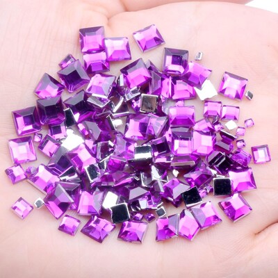 Rhinestones FlatBack Square 2mm 4mm 6mm Mješovite veličine 4g Oko 180 komada Za rukotvorine Scrapbooking DIY Odjeća Nail Art Decoration