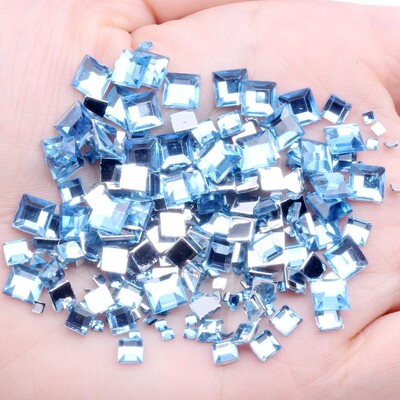 Rhinestones FlatBack Square 2mm 4mm 6mm Mješovite veličine 4g Oko 180 komada Za rukotvorine Scrapbooking DIY Odjeća Nail Art Decoration