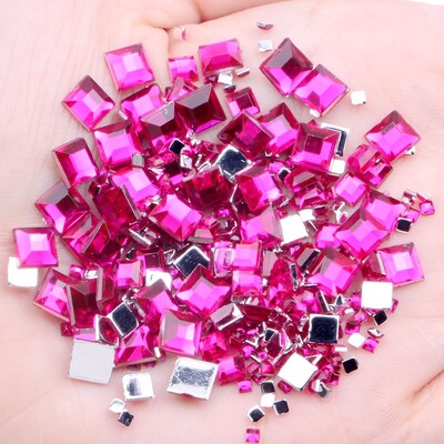 Rhinestones FlatBack Square 2mm 4mm 6mm Mješovite veličine 4g Oko 180 komada Za rukotvorine Scrapbooking DIY Odjeća Nail Art Decoration