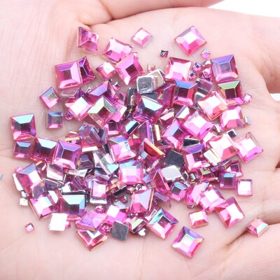 Rhinestones FlatBack Square 2mm 4mm 6mm Mješovite veličine 4g Oko 180 komada Za rukotvorine Scrapbooking DIY Odjeća Nail Art Decoration