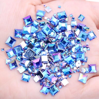 Rhinestones FlatBack Square 2mm 4mm 6mm Mješovite veličine 4g Oko 180 komada Za rukotvorine Scrapbooking DIY Odjeća Nail Art Decoration