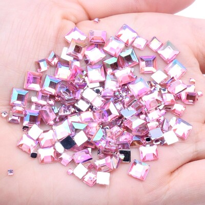 Rhinestones FlatBack Square 2mm 4mm 6mm Mješovite veličine 4g Oko 180 komada Za rukotvorine Scrapbooking DIY Odjeća Nail Art Decoration