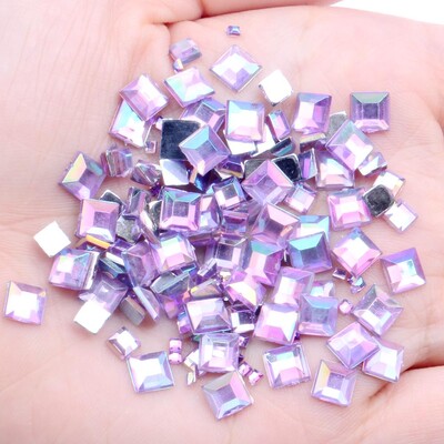 Rhinestones FlatBack Square 2mm 4mm 6mm Mješovite veličine 4g Oko 180 komada Za rukotvorine Scrapbooking DIY Odjeća Nail Art Decoration