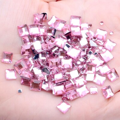 Rhinestones FlatBack Square 2mm 4mm 6mm Mješovite veličine 4g Oko 180 komada Za rukotvorine Scrapbooking DIY Odjeća Nail Art Decoration