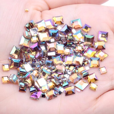 Rhinestones FlatBack Square 2mm 4mm 6mm Mješovite veličine 4g Oko 180 komada Za rukotvorine Scrapbooking DIY Odjeća Nail Art Decoration