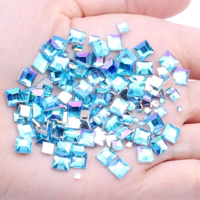Rhinestones FlatBack Square 2mm 4mm 6mm Mješovite veličine 4g Oko 180 komada Za rukotvorine Scrapbooking DIY Odjeća Nail Art Decoration