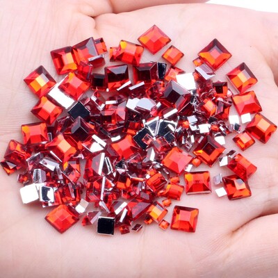 Rhinestones FlatBack Square 2mm 4mm 6mm Mješovite veličine 4g Oko 180 komada Za rukotvorine Scrapbooking DIY Odjeća Nail Art Decoration