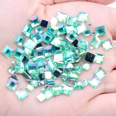 Rhinestones FlatBack Square 2mm 4mm 6mm Mješovite veličine 4g Oko 180 komada Za rukotvorine Scrapbooking DIY Odjeća Nail Art Decoration