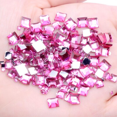 Rhinestones FlatBack Square 2mm 4mm 6mm Mješovite veličine 4g Oko 180 komada Za rukotvorine Scrapbooking DIY Odjeća Nail Art Decoration