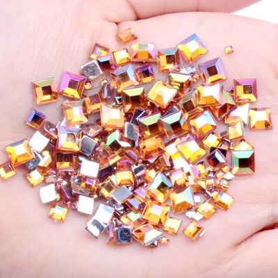 Rhinestones FlatBack Square 2mm 4mm 6mm Mješovite veličine 4g Oko 180 komada Za rukotvorine Scrapbooking DIY Odjeća Nail Art Decoration