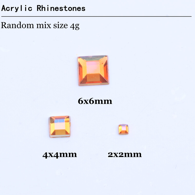 Rhinestones FlatBack Square 2mm 4mm 6mm Mješovite veličine 4g Oko 180 komada Za rukotvorine Scrapbooking DIY Odjeća Nail Art Decoration