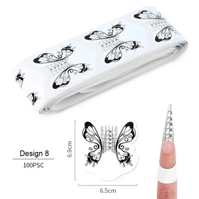 100 vnt./partija Prancūziški nagų formos antgaliai nagų priauginimo dailės įrankiai 39 modeliai akrilo kreivė netikrų nagų dailė „pasidaryk pats“ vadovo formų manikiūro rinkinys