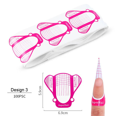 100 vnt./partija Prancūziški nagų formos antgaliai nagų priauginimo dailės įrankiai 39 modeliai akrilo kreivė netikrų nagų dailė „pasidaryk pats“ vadovo formų manikiūro rinkinys