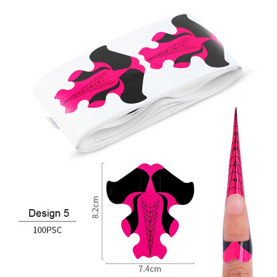 100 vnt./partija Prancūziški nagų formos antgaliai nagų priauginimo dailės įrankiai 39 modeliai akrilo kreivė netikrų nagų dailė „pasidaryk pats“ vadovo formų manikiūro rinkinys