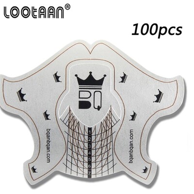 100 komada blistavih francuskih oblika za nokte Samoljepljivi oblici za nadogradnju noktiju Akrilni UV gel vrh gel lak naljepnica Alat za šablone za manikuru