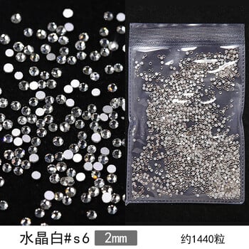 1440 τμχ Glitter Crystal AB/Clear Rhinestones SS3-SS20 Non Hotfix FlatBack Strass Ράψιμο/Ύφασμα/Διακοσμήσεις στρας για νύχια