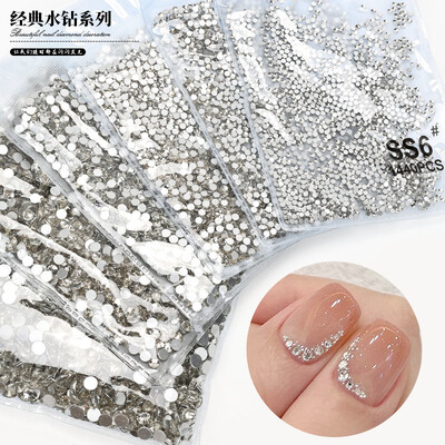 1440 бр. Glitter Crystal AB/Clear Rhinestones SS3-SS20 Non Hotfix FlatBack Strass Sewing/Fabric/ Nail Art Rhinestones Decorations