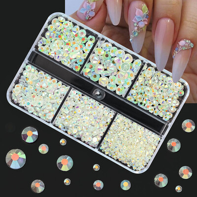 1440 komada svjetlucavih kristala AB/prozirnih dijamanata SS3-SS20 bez hitnih popravka FlatBack Strass Šivanje/tkanina/ukrasi za nokte sa dijamantima