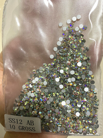 1440 komada svjetlucavih kristala AB/prozirnih dijamanata SS3-SS20 bez hitnih popravka FlatBack Strass Šivanje/tkanina/ukrasi za nokte sa dijamantima