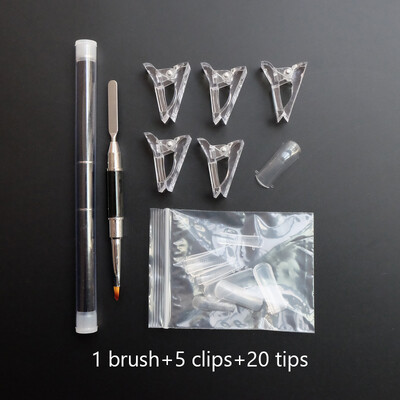 Φόρμες για επέκταση νυχιών με βούρτσα νυχιών με διπλό άκρο UV Gel Κλιπ νυχιών Διπλό καλούπι επέκτασης νυχιών Quick Building Full Cover Συμβουλές νυχιών