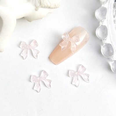 30PCS Pearl Cluster Bow Nail Art Charms Pribor Pink White Bowknot Dodaci Materijali Dekoracija za manikuru Dijelovi za ukrašavanje noktiju