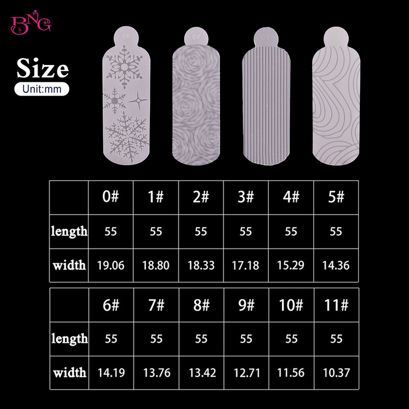 BNG 12Pcs Rose Snowflakes Silikonski kalupi za nokte dvostrukog oblika Stvaranje reljefnog dizajna Kalup za nokte Silikonska naljepnica Jastučići za višekratnu upotrebu