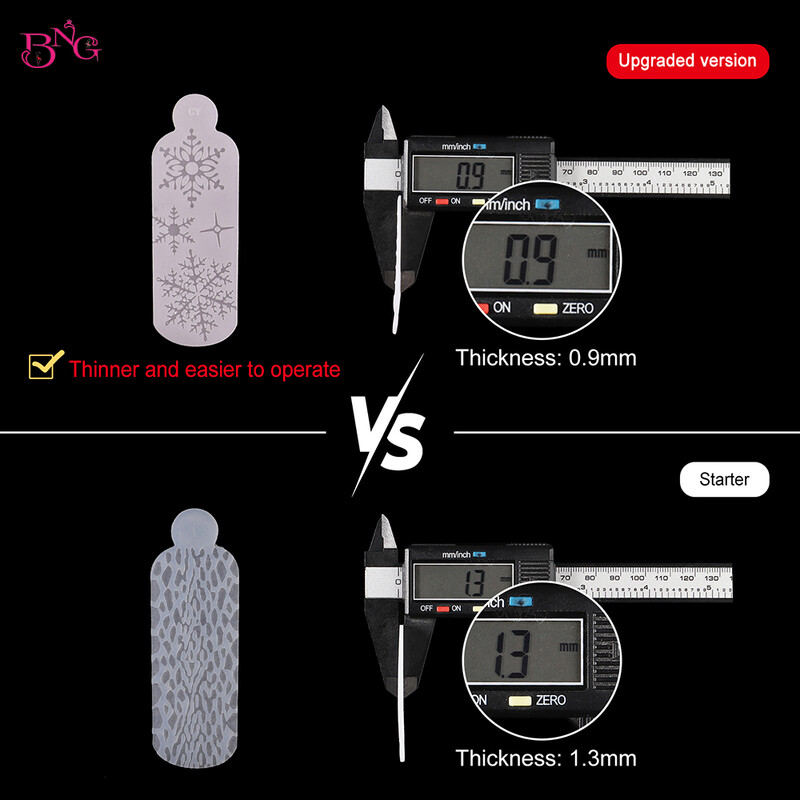 BNG 12Pcs Rose Snowflakes Silikonski kalupi za nokte dvostrukog oblika Stvaranje reljefnog dizajna Kalup za nokte Silikonska naljepnica Jastučići za višekratnu upotrebu