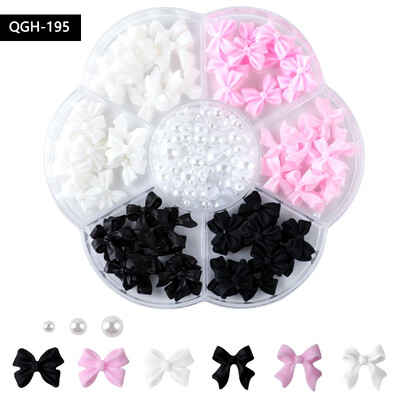 Μικτό ακρυλικό παπιγιόν τρισδιάστατα διακοσμητικά νυχιών λουλουδάτα ρητίνη Γούρια Χρυσές χάντρες Χαβιάρι μαργαριτάρι Μικτά στρας Αξεσουάρ σε κουτί