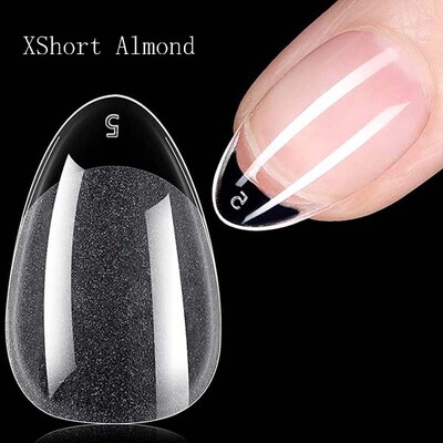 120Pcs Nail Tips Extension System Sculpted Full Cover Soft Gel XS Kratki umjetni nokti Francuski balerinke Capsules Press On Tips