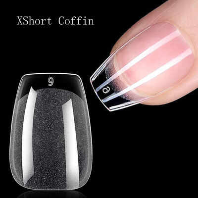120Pcs Nail Tips Extension System Sculpted Full Cover Soft Gel XS Kratki umjetni nokti Francuski balerinke Capsules Press On Tips
