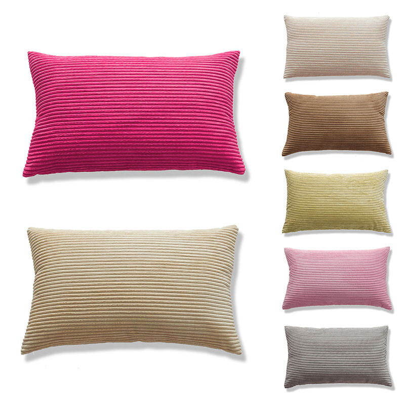 1kom 30x50cm jastučnica s prugama od flanela i flisa, pravokutna ukrasna jastučnica, jastučnica, kauč, fotelja, jastučnice
