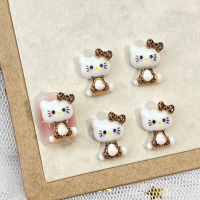 20 τμχ Νέο μοτίβο Hello Kitty Cartoon Αξεσουάρ νυχιών Χαριτωμένα γυαλιά Love KT Cat Bow DIY Διακοσμητικό γούρι νυχιών