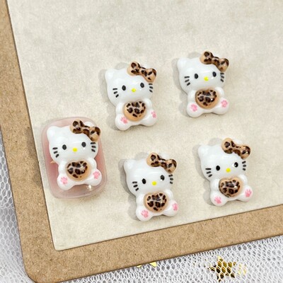 20 τμχ Νέο μοτίβο Hello Kitty Cartoon Αξεσουάρ νυχιών Χαριτωμένα γυαλιά Love KT Cat Bow DIY Διακοσμητικό γούρι νυχιών