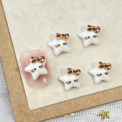 20 τμχ Νέο μοτίβο Hello Kitty Cartoon Αξεσουάρ νυχιών Χαριτωμένα γυαλιά Love KT Cat Bow DIY Διακοσμητικό γούρι νυχιών