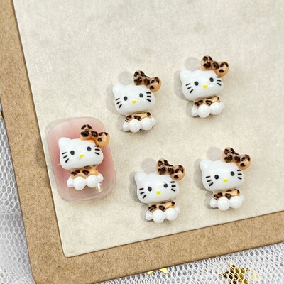 20 τμχ Νέο μοτίβο Hello Kitty Cartoon Αξεσουάρ νυχιών Χαριτωμένα γυαλιά Love KT Cat Bow DIY Διακοσμητικό γούρι νυχιών