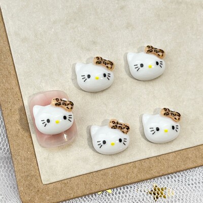20 τμχ Νέο μοτίβο Hello Kitty Cartoon Αξεσουάρ νυχιών Χαριτωμένα γυαλιά Love KT Cat Bow DIY Διακοσμητικό γούρι νυχιών