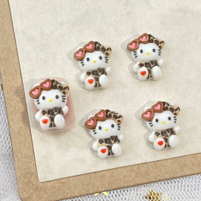 20 τμχ Νέο μοτίβο Hello Kitty Cartoon Αξεσουάρ νυχιών Χαριτωμένα γυαλιά Love KT Cat Bow DIY Διακοσμητικό γούρι νυχιών