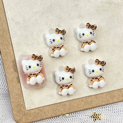 20 τμχ Νέο μοτίβο Hello Kitty Cartoon Αξεσουάρ νυχιών Χαριτωμένα γυαλιά Love KT Cat Bow DIY Διακοσμητικό γούρι νυχιών