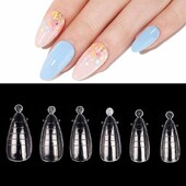 Almond Nails Oblik za brzo produžavanje Top Forms Savjeti Plijesan za izgradnju Poli UV gel Dual Nail Forme Umjetni umjetnički lažni vrhovi 60kom