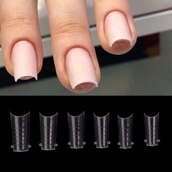 Almond Nails Form For Quick Extension Top Forms Tips Μούχλα Building Poly UV Gel Dual Nail Forms Artificial Art Fake Tips 60Pcs