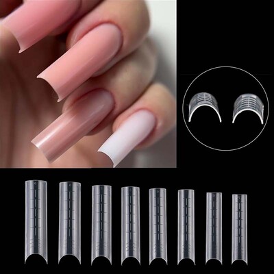 Almond Nails Oblik za brzo produžavanje Top Forms Savjeti Plijesan za izgradnju Poli UV gel Dual Nail Forme Umjetni umjetnički lažni vrhovi 60kom
