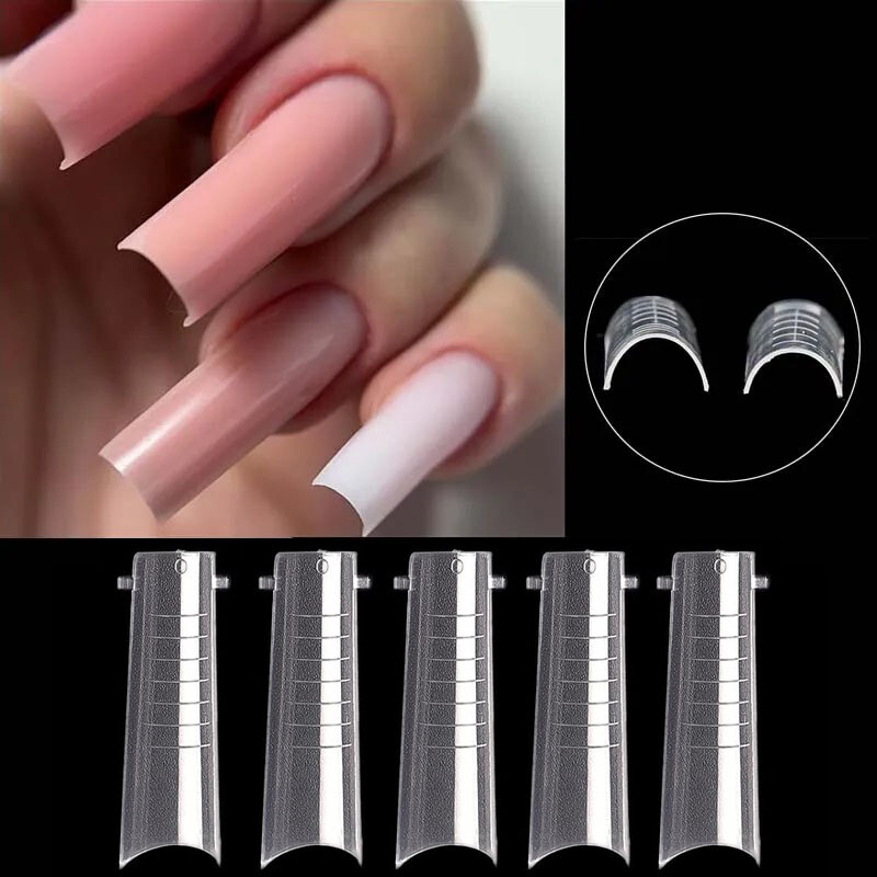 Almond Nails Oblik za brzo produžavanje Top Forms Savjeti Plijesan za izgradnju Poli UV gel Dual Nail Forme Umjetni umjetnički lažni vrhovi 60kom