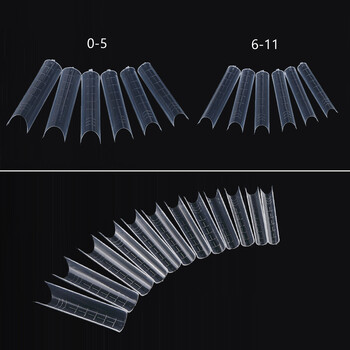 Poly Nail Gel Forms Nail Molds Full Cover Arch Square Dual Nail Forms Extension False Nail Tips for Manicure Tools Manicure 60Pc